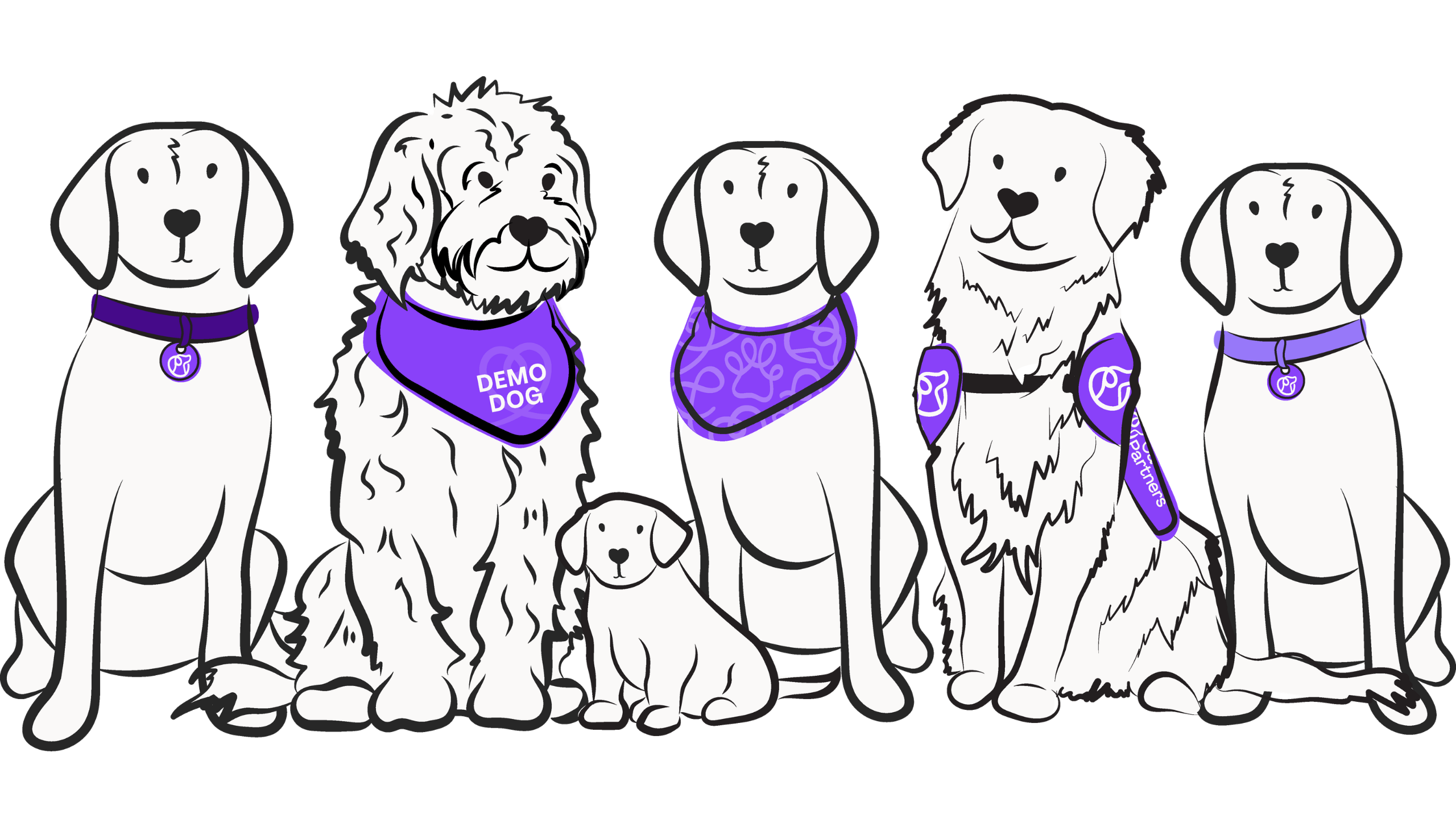 Illustration of five dog careers